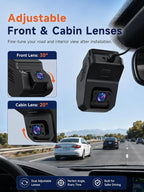 Dash Cam Front and Inside, 2.5K+1080P Dual Hidden Camera for Cars, Car Camera Front and Interior with Night Vision, 4 IR LEDs, G-Sensor, 24H Parking Mode, Loop Recording, 32GB Card Included