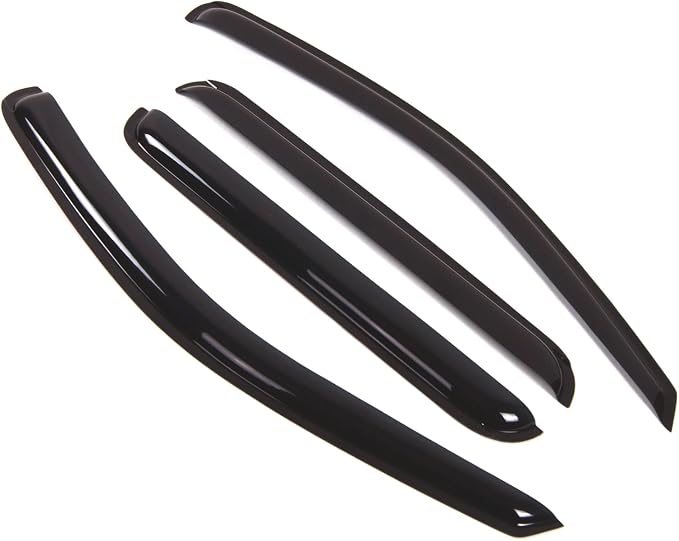 WD2-271 Dark Smoke 4 Pcs Set Window Visor (Outside Mount) Deflector Rain Guard Compatible with 2005-2010 Jeep Grand Cherokee