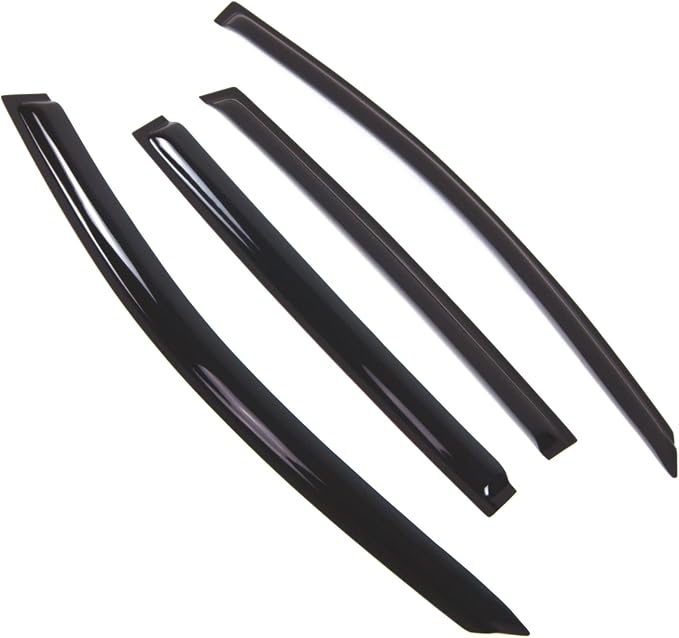 WD2-759B Dark Smoke 4 Pcs Set Window Visor (Outside Mount) Deflector Rain Guard Compatible with 2017-2018 Chevrolet Sonic Hatchback