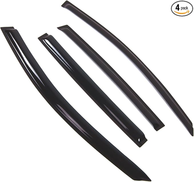 Outside Mount Window Vent Visors Rain Guards Compatible with Chevy Sonic Hatchback 2012-2016 | Side Window Wind Deflectors Rain Shields | Smoke Tinted, 4 Pcs Set, DGWV-759
