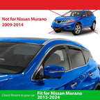 Goodyear Shatterproof in-Channel Window Deflectors for Nissan Murano 2015-2024, Rain Guards, Window Visors for Cars, Vent Deflector, Car Accessories, 4 pcs - GY008125