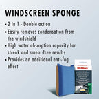 Windscreen Sponge 417100 | Dual Action Cleaning Tool for Streak Free Glass | Easily Removes Dirt Fog and Condensation from Windshields Windows and Mirrors | Compact and Reusable