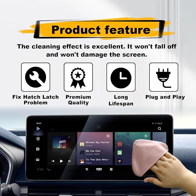 Car Screen Cleaner, Car Accessories Car Screen Wipes, Microfiber Auto Screen Cleaning Pad, Touch Screen Cleaner for Car, Fit for Car Dashboard LCD Display Interior Car Accessories(Pink gray)