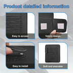Car Sun Visor Organizer, Small Auto Visor Organizer and Storage, Registration and Document Holder, Vehicle Accessories for Sunglasses, Document, Card, Pen, Driver License (Black)