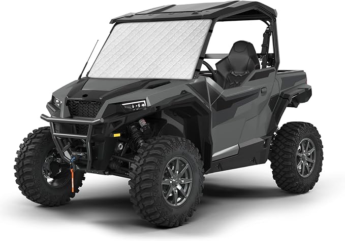 Silver UTV Windshield Snow Cover Compatible with Polaris Ranger XP 1000 2017-2026 (Not RZR) & Can-Am Defender 2016-2026, Transport Windshield Protector for Ice and Snow