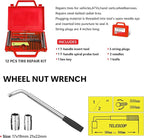 5 Piece Car Truck Floor Jack Service with Jack Stands Tire Repair Kit for Garages, Automotive,Repair Shops and DIY, 2 Ton 4,000 lbs, Lifting Range 3.3" - 15.2", Heavy Duty Steel, Red