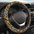 Leopard Print Neoprene Steering Wheel Cover Anti-Slip Elastic Cheetah Print Steering Wheel Protector 15in Universal Car Accessories Fit Cars, SUVs, Auto