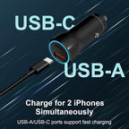 iPhone 17 16 15 Car Charger, [Apple MFi Certified] 2-Pack USB C Car Charger 43W Fast Charging with 3.3 FT Type C to C Cable, USB Car Adapter for iPhone 17/17 Pro/17 Pro Max/Air/16/15