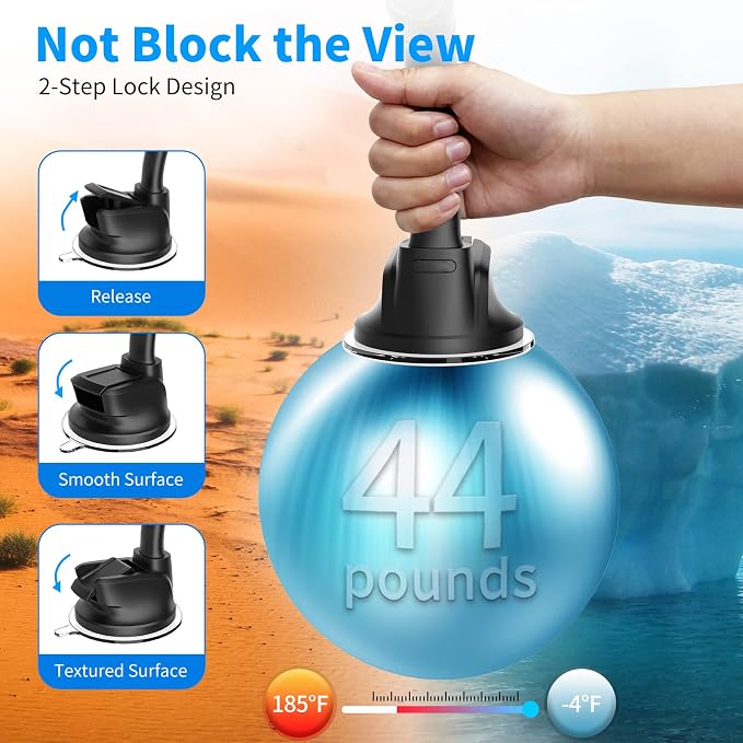 Magnetic Car Phone Holder Mount [6 Strong Magnets], Cell Phone Holder Car [Suction Cup], Phone Car Holder Mount [Windshield Dashboard] fit for Most Smartphones
