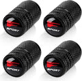 4pcs Tire Valve Stem Caps, Compatible with Lexus f Sport Series Stem Cap Universal Car Air Cover Car Accessories for Cars, SUV, Truck, Motorcycles Black