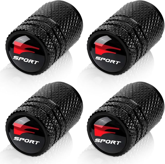4pcs Tire Valve Stem Caps, Compatible with Lexus f Sport Series Stem Cap Universal Car Air Cover Car Accessories for Cars, SUV, Truck, Motorcycles Black