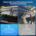 Tape-On Window Visors for Ford Escape 2013-2019 4-Door SUV, Outside Mount Rain Guards Wind Deflectors Vent Shades, Smoke-4PCS