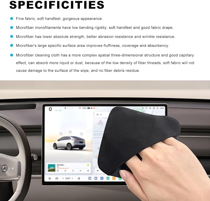 Car Screen Cleaner, Microfiber Auto Screen Cleaning Pad, Foldable Touch Screen Cleaner Cloth for Vehicle Dashboard LCD Display, Car Cleaning Kits