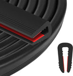 Rubber Edge Trim U Channel - 1/4" Self Adhesive Sheet Metal Edge Guard Protector, EPDM Seal Strip for Car Doors, Steel Plates, Glass, Hatches, Table Corners, Fit 1/4"(6.4mm), 10Ft, Black