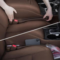 Car Seat Gap Filler Set of 2, 3IN1 Seat Side Gap Filler Plug with Storage Slot & Hook Function, Soft Foam Universal Fit Car SUV Truck Fill Gap Between Seats Console Organizer（Narrow Espresso brown）