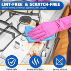 Microfiber Cleaning Cloth, 200 Pack Blue Cleaning Rags Microfiber Towel Bulk Absorbent Lint-Free Wash Cloths, All-Purpose Towels for Cars, Shop, Automotive, Garage, Home & Kitchen