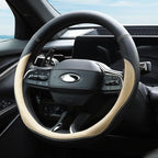 Microfiber Leather Steering Wheel Cover Universal 15 inch (Beige)