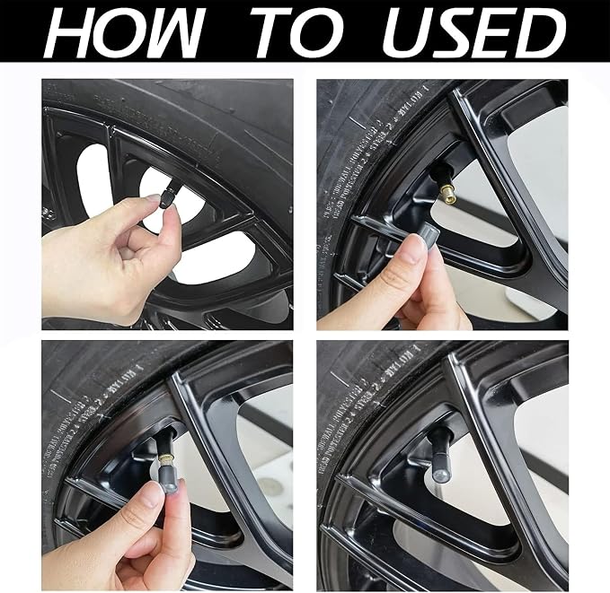 4PCS Car Tire Valve Stem Caps, Air Caps Cover, Universal for Cars, SUVs, Bike, Trucks and Motorcycles, Car Wheel & Tire Exterior Accessories-Glossy