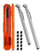 Pencil Tire Pressure Gauge 2 Pack (10-75PSI, 10-120PSI ±2% Span), Valve Caps with Case, Stainless Steel Body, and Metal Made Nozzle 3 Measurements for Cars, Bikes, Vehicles, Pickups