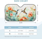 Windshield Sun Shade Hummingbird Flower Watercolor Front Window Sunshade Cover for Car Truck SUV Blocks UV Rays Automotive Visor Interior Protector 51 x 27.5 inch