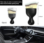 2 PCS Car Detailing Brush, Curved Soft Bristles Auto Removal Dust Collectors, Universal Vehicle Dashboard, Air Conditioner Vents etc Interior Cleaning Tool Accessories (Beige)