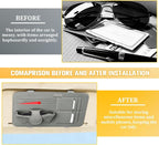 Car Sun Visor Organizer, Multifunctional Visor Storage Pouch with Sunglasses Holder & Card Sleeve Pocket, Auto Interior Organizer Pocket Bag for Pens Cards Documents, Universal Fit (Gray)