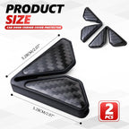 2PCS Car Door Corner Guards, Carbon Fiber Auto Front Door Edge Guards for Door Corner, Anti-Collision Car Door Corner Protector Sticker, Universal Car Accessories Decoration (Black)