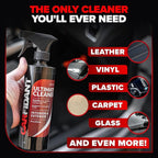 Car Interior Cleaner – Stain Remover & Odor Eliminator – No Residue Finish – Safe on Leather, Fabric, Carpet & Plastic – Detailing Spray with Microfiber Towel – 128oz