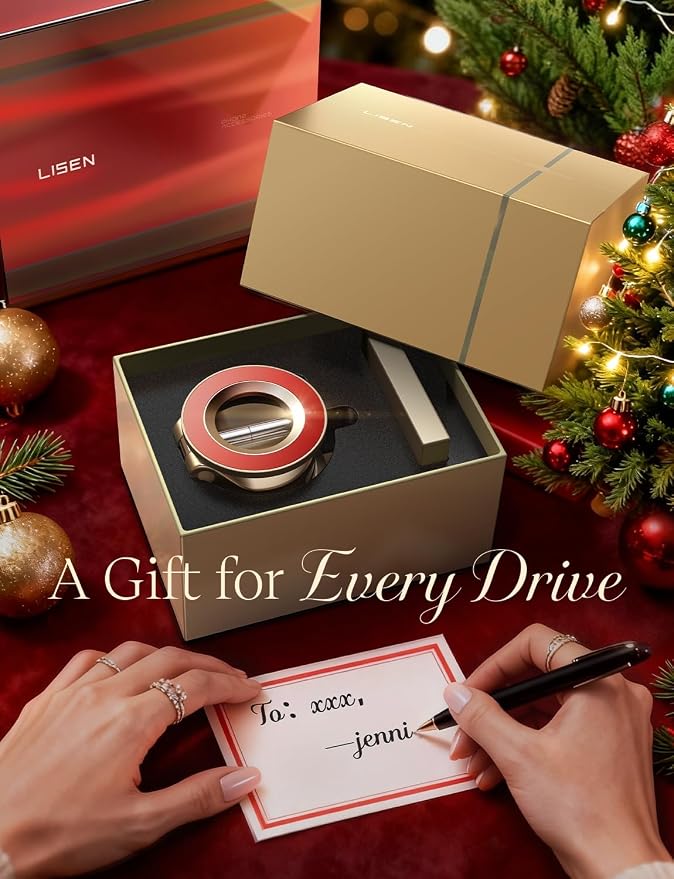 for Magsafe Car Mount, Cell Phone Holders for Your Car, Magnetic Car Accessories for Women Men Truck Jeep BMW, Vacuum Gifts Kits for iPhone 17 Pro Max 16 15 14 13 12, Samsung S26, Gold Red