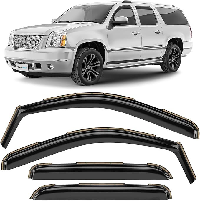 in-Channel Incredibly Durable Rain Guards for GMC Yukon XL 1500 2007-2014, Original Window Deflectors, Vent Window Visors, Vent Deflector, 4 pcs. - 607181