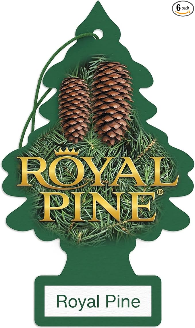 Car Air Freshener | Hanging Paper Tree for Home or Car | Royal Pine | 6 Pack