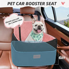 HEGGCOOE Dog Car Seat for Small Medium Dogs, Memory Foam Puppy Dog Booster Seat with Thick Cushion for Dogs Under 35lbs, Detachable Washable Pet Car Seat Travel Bed with Storage Pockets,2 Safety Belts
