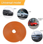 Car Door Rubber Seal Strip, 32.8Ft Self Adhesive Weather Stripping Automotive Edge Trim, Weatherstrip Soundproof Vehicle Tailgate Window Sealing Cover, Universal for SUV RV Truck (Orange)