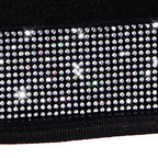 Bling Diamond Car Floor Mats, Shining Rhinestone Carpet Sparkly Glitter Crystal with Anti-Slip PVC Heel Pad Waterproof Universal Fit Automotive SUV,Sedan,Van,Cute Girl Women,4pcs Black Sliver