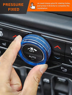 HVAC Climate Control Panel Knob Trim Kit & Light Control Switch Cover, Air Conditioner Knob Aluminum Alloy Ring for 2018-2024 Jeep Wrangler JL JLU & Gladiator JT, Interior Accessories, Blue