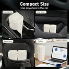 Car Trash Can with Lid - Mini Car Garbage Can Bin for Cup Holder - Beige Small Leakproof Vehicle Trash Bin for Back Seat, Cute Automotive Accessories Organizers and Storage for Door SUV Truck