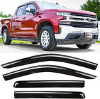 Side Window Visors Rain Guards Vent Deflectors for 2019-2025 Chevrolet Silverado/GMC Sierra 1500 Crew Cab 2022 LTD, 2020-2025 Silverado/Sierra 2500HD 3500HD Crew Cab, Pickup Truck Accessories 94805
