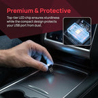 4PCS USB LED Car Interior Atmosphere Lamp, Portable Mini, Ice Blue | 5V USB-A plug-in, soft accent glow, no wiring, decor night light, car accessories for cars, SUVs, trucks