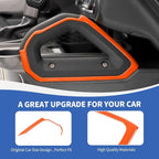 Center Console Dash Grab Handle Cover Trim Compatible with 2021-2024 Ford Bronco Interior Accessories, Orange (Not for Bronco Sport)