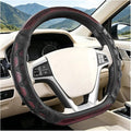 D-Shaped Car Steering Wheel Cover, 14.5-15" Anti-Slip Steering Wheel Protector with 3D Honeycomb Massage Grip, Comfortable Sporty Auto Interior Decor Accessories, Universal Fit (Black/Red)