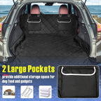 SUV Cargo Liner for Dogs, Waterproof Pet Cargo Cover Dog Seat Cover Mat for SUVs Sedans Vans with 2 Large Pockets, Non-Slip, Large Size Universal Fit, Black