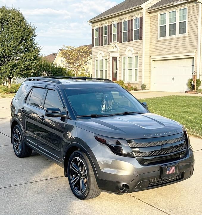 2011-2019 Tape-On Rain Guards for Ford Explorer Extra Thick Side Window Deflector Visors Base XLT Limited Sport Platinum 2012 2013 2014 2015 2016 2017 2018