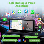 6.86" CarPlay Screen with Dual Dash Cam 2.5K Front 1080P Rear | Apple CarPlay & Android Auto, Mirror Link, Voice Control, GPS Navigation — Access maps, music and calls for daily drives.