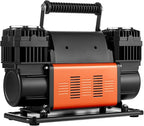 Dual-Cylinder Heavy Duty Air Compressor, 10.6CFM Portable Tire Inflator, 12V 150PSI Offroad Air Pump with Digital Pressure Gauge & Adapters for Truck Car SUV 4 x 4 Vehicle RV