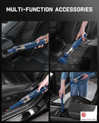 Fanttik Slim V10 APEX Cordless Car Vacuum, 4-in-1 Portable Mini Handheld Vac, 19kPa Suction Power, Upgraded Smart Digital Display, 2 Suction Modes for Small Jobs, Car, Office Desk, Keyboards (Blue)
