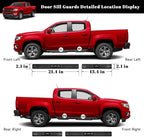 4PCS Car Door Edge Guards Door Sill Protector for Chevy Colorado & GMC Canyon 2015-2022 Accessories ABS Plastic Material Matte Black Car Door Threshold Protection