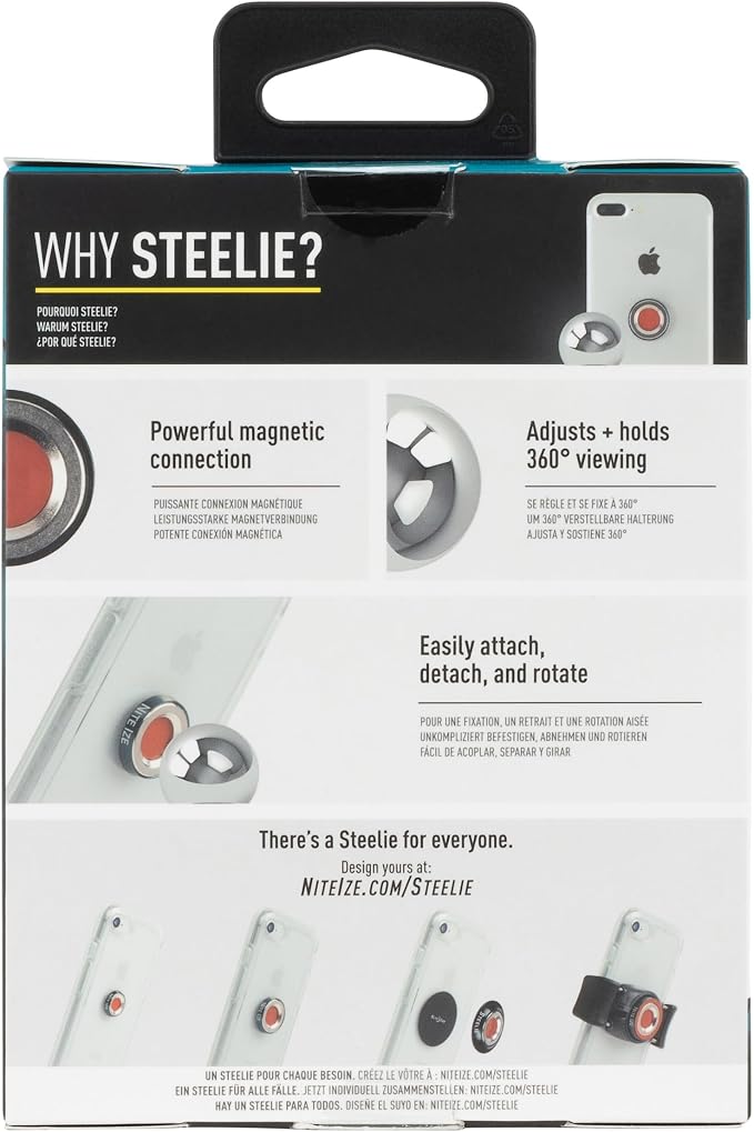 Steelie Orbiter Dash Kit - Metal Plate Attaches to Exterior of Charger - Dashboard System with Magnetic Socket, Dash Mount & Metal Plate - Orbiter