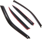 Outside Mount Window Vent Visors Rain Guards Compatible with BMW 740i 1995-2001 | Side Window Wind Deflectors Rain Shields | Smoke Tinted, 4 Pcs Set, DGWV-496