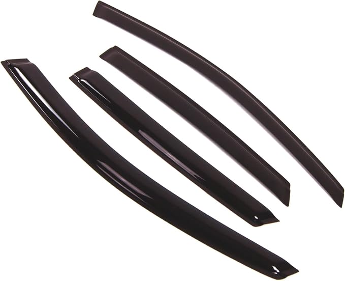 WD2-173 Dark Smoke 4 Pcs Set Window Visor (Outside Mount) Deflector Rain Guard Compatible with 2008-2011 Ford Focus Sedan