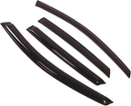 WD2-173 Dark Smoke 4 Pcs Set Window Visor (Outside Mount) Deflector Rain Guard Compatible with 2008-2011 Ford Focus Sedan